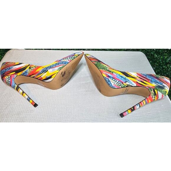 Alba Mixed Print Satin Pointed Toe Stiletto Pumps, Size 7, NWOT - Picture 5 of 5